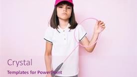  Presentation with sad girl - Slide deck having young-little-girl-with-bang background and a lemonade colored foreground