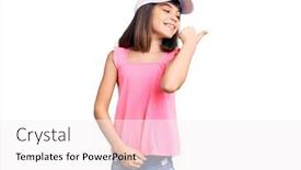  Presentation with funny - Audience pleasing presentation theme consisting of young-little-girl-with-bang backdrop and a sky blue colored foreground