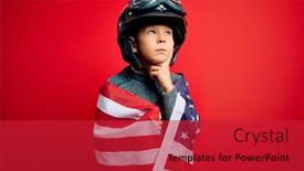  Presentation with 4th july - Audience pleasing slide deck consisting of young-little-patriotic-kid-wearing backdrop and a red colored foreground