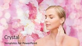  Presentation with cosmetics cream - Slide deck having young living - cosmetics health and beauty concept background and a lemonade colored foreground