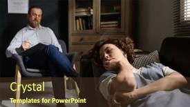  Presentation with despair - Presentation theme consisting of young-lonely-woman-looking-aside background and a tawny brown colored foreground