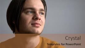 Presentation with studio - Colorful presentation theme enhanced with young-long-haired-guy-teenager backdrop and a red colored foreground