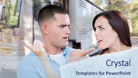  Presentation with lost - Slide deck consisting of young lost and confused military background and a sky blue colored foreground