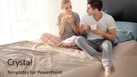  Presentation with love coffee cappuccino coffee - Beautiful slide set featuring young lovely couple drinking coffee backdrop and a coral colored foreground