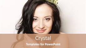 Presentation with crown - Slide deck with young lovely woman in crown background and a coral colored foreground