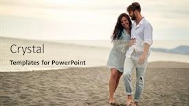  Presentation with lovers - Presentation enhanced with young-lovers-in-hug background and a lemonade colored foreground