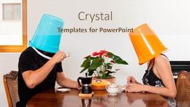  Presentation with dining - Presentation theme consisting of young-loving-couple-drinks-coffee background and a lemonade colored foreground