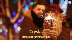  Presentation with couple - Beautiful PPT theme featuring young loving couple holding sparklers backdrop and a tawny brown colored foreground