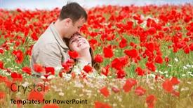  Presentation with movie theater loving couple - Presentation theme with young-loving-couple-on-red background and a red colored foreground