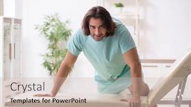  Presentation with hospital - Cool new slide set with young-mad-man backdrop and a soft green colored foreground