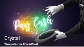  Presentation with magician - Presentation design consisting of young-magician-is-showing-magic background and a wine colored foreground