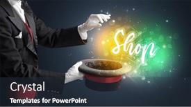  Presentation with magician - Slide set having young-magician-is-showing-magic background and a tawny brown colored foreground