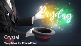  Presentation with magician - PPT theme with young-magician-is-showing-magic background and a tawny brown colored foreground