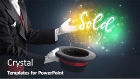  Presentation with magician - Presentation theme featuring young-magician-is-showing-magic background and a tawny brown colored foreground