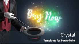  Presentation with magician - Slides with young-magician-is-showing-magic background and a tawny brown colored foreground