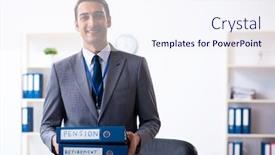  Presentation with accountant - Cool new theme with young male accountant working in the office backdrop and a sky blue colored foreground