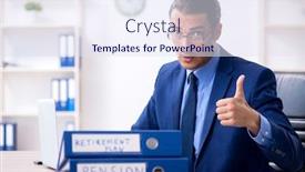  Presentation with accountant - Audience pleasing presentation theme consisting of young male accountant working in the office backdrop and a sky blue colored foreground