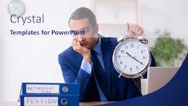  Presentation with accountant - Colorful PPT theme enhanced with young-male-accountant-working backdrop and a sky blue colored foreground