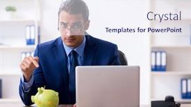  Presentation with accountant - Beautiful presentation featuring young-male-accountant-working backdrop and a sky blue colored foreground