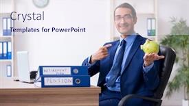  Presentation with accountant - PPT layouts featuring young-male-accountant-working background and a sky blue colored foreground