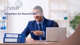  Presentation with accountant - Amazing PPT layouts having young-male-accountant-working backdrop and a sky blue colored foreground