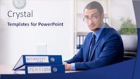  Presentation with accountant - Colorful slides enhanced with young-male-accountant-working backdrop and a sky blue colored foreground