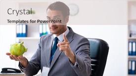  Presentation with accountant - PPT layouts featuring young-male-accountant-working background and a soft green colored foreground