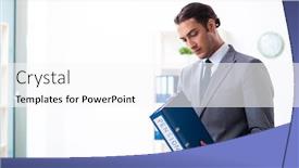  Presentation with accountant - Slide deck enhanced with young-male-accountant-working background and a white colored foreground