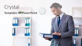  Presentation with accountant - Amazing PPT layouts having young-male-accountant-working backdrop and a white colored foreground