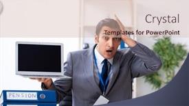  Presentation with accountant - Presentation theme having young-male-accountant-working background and a soft green colored foreground