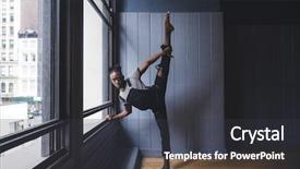 Presentation with orchestra dancer bank - Cool new PPT theme with young male afroamerican dancer practicing backdrop and a dark gray colored foreground