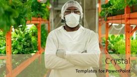  Presentation with chest - Beautiful slides featuring young-male-agroengineer-in-protective backdrop and a coral colored foreground