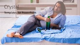  Presentation with alcoholic - Beautiful slide deck featuring young-male-alcoholic backdrop and a coral colored foreground