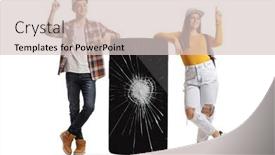  Presentation with phone - Cool new theme with young-male-and-female-leaning backdrop and a lemonade colored foreground