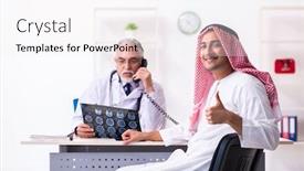  Presentation with arab - Slides featuring young-male-arab-visiting-experienced background and a white colored foreground