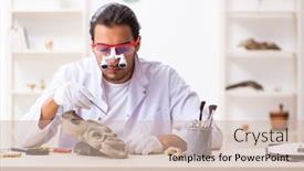  Presentation with archaeologist - Cool new theme with young-male-archaeologist-studying-ancient backdrop and a soft green colored foreground