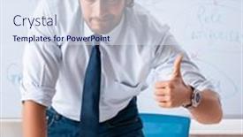  Presentation with whiteboard - PPT layouts featuring young-male-architect-in-front background and a sky blue colored foreground