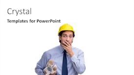  Presentation with architect - Presentation design with young-male-architect-isolated background and a white colored foreground