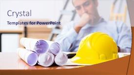  Presentation with architect - Beautiful slides featuring young-male-architect-working-indoors backdrop and a sky blue colored foreground