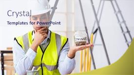  Presentation with architect - Slide set consisting of young-male-architect-working-indoors background and a sky blue colored foreground