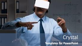  Presentation with architect - PPT layouts having young-male-architect-working-night background and a  colored foreground