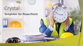  Presentation with architect - Audience pleasing PPT layouts consisting of young-male-architect-working backdrop and a white colored foreground