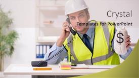  Presentation with architect - Beautiful presentation featuring young-male-architect-working backdrop and a soft green colored foreground