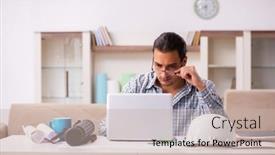  Presentation with architect - Presentation enhanced with young-male-architect-working background and a soft green colored foreground