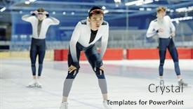  Presentation with rink - Presentation theme with young-male-athlete-in-sportive background and a white colored foreground