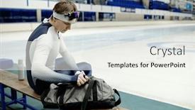  Presentation with skating - PPT layouts having young-male-athlete-taking-something background and a sky blue colored foreground