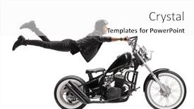  Presentation with flying - Slide deck consisting of young-male-biker-riding background and a white colored foreground