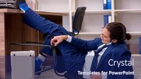  Presentation with unhappy - Cool new presentation with young-male-businessman-employee-unhappy backdrop and a navy blue colored foreground