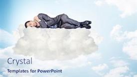  Presentation with time - Theme having young-male-businessman-enjoying background and a sky blue colored foreground