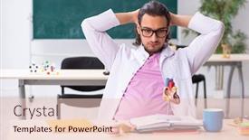  Presentation with cardiologist - Beautiful PPT theme featuring young-male-cardiologist backdrop and a lemonade colored foreground